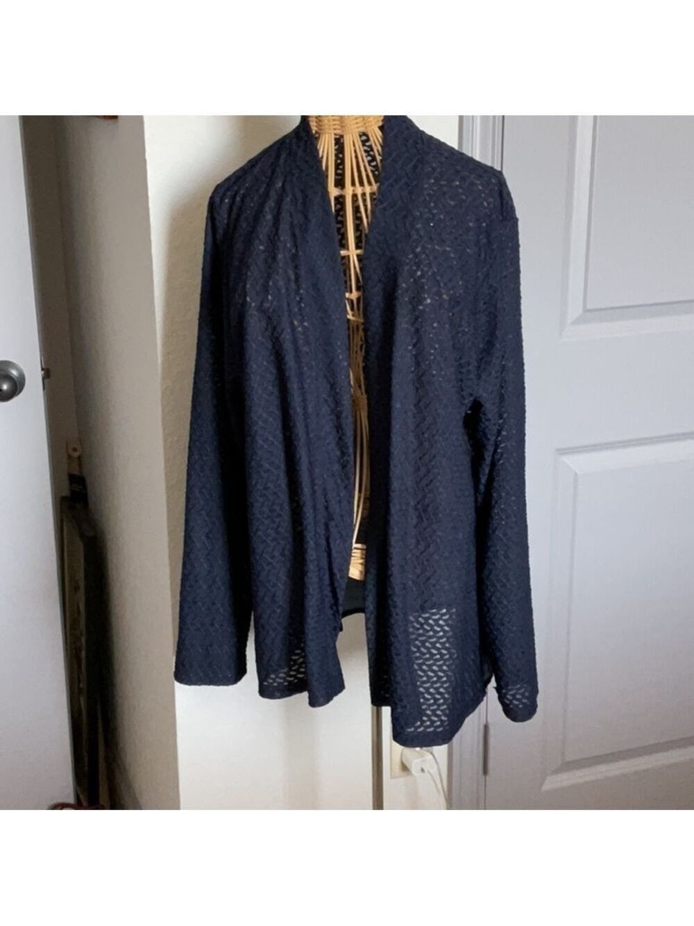 Kim Rogers Elegant navy blue Open-Front cardigan  XL pre-owned